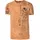 RUSTY NEAL T-Shirt RUSTY NEAL, Herren, Gr. M, braun (camelfarben), 100% Baumwolle, bedruckt, normal, Rundhals, Shirts T-Shirt, im Used-Look mit Allover-Print