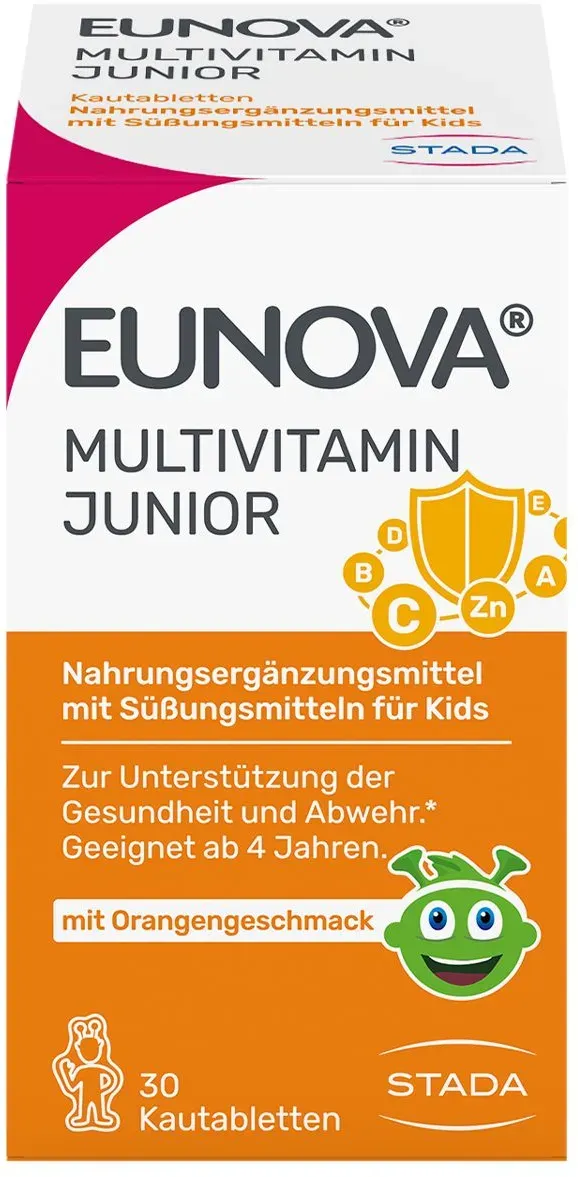 Eunova Junior Kautabletten mit Orangengeschmack