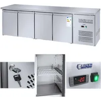 Royal Catering Kühltisch 450 L 4 Fächer 227 x 64 cm
