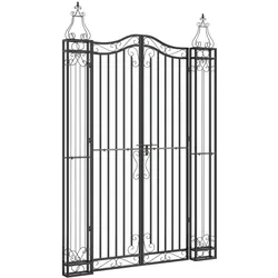 vidaXL Gartentor Schwarz 121x8x180 cm Schmiedeeisen