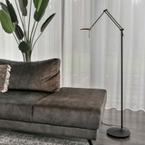 Steinhauer Stehleuchte Stehlampe Beistellleuchte Lampe Wohnzimmer, Höhenverstellbar schwarz