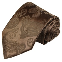 Paul Malone Krawatte Herren Hochzeitskrawatte paisley – Mikrofaser – Bräutigam Breit (8cm), braun V96 braun normal – 8 cm x 150 cm