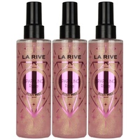 La Rive Shimmer Mist Sparkling Rose 3 x 200 ml Body Mist Bodyspray Set