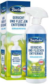 BACTADOR® Geruchs- und Fleckenentfernerspray, Beseitigt schnell und gründlich Gerüche und Flecken in Tierumgebung & Haushalt, 750 ml - Flasche