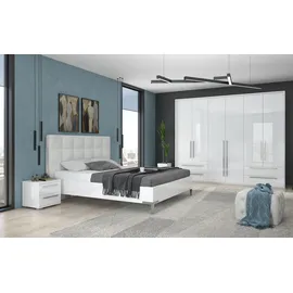 PLACES OF STYLE Drehtürenschrank PLACES OF STYLE "Piano, inklusive Rahmen und Beleuchtung, soft-close-Funktion", weiß (weiß hochglanz), B:277cm H:226cm T:60cm, Spanplatte, Schränke, Drehtürenschrank, UV lackiert, hochglänzend weiß oder beige, FSC-zertifiziert