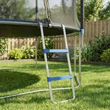 sportnow Trampolinleiter 32/63 cm 2 Stufen Einstiegsleiter Trampolin-Leiter bis 150 kg Tragkraft Sicherheitsleiter mit verzinktem Stahlrahmen Blau Aosom