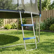sportnow Trampolinleiter 32/63 cm 2 Stufen Einstiegsleiter Trampolin-Leiter bis 150 kg Tragkraft Sicherheitsleiter mit verzinktem Stahlrahmen Blau Aosom
