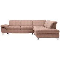 Beldomo Style Ecksofa, Orange, Textil, Uni, 5-Sitzer, Ottomane rechts, L-Form, 319x260 cm, Goldenes M, seitenverkehrt erhältlich, Bettfunktion Hocker erhältlich, Wohnzimmer, Sofas & Couches, Wohnlandschaften, Ecksofas