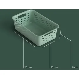 ProHome Aufbewahrungskorb 2L mit Griffen 25 x 16 x 8 cm grün