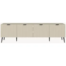 [en.casa] Nand TV-Lowboard 180 x 35 x 51 cm Sandfarben Metall/Spanplatte