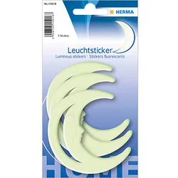 HERMA Leuchtaufkleber Mond, leuchtgrün, 3 Etiketten