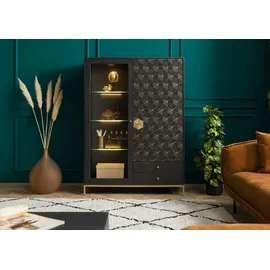 MASSIVMOEBEL24.DE Highboard 120 x 165 x 40 cm grau geölt