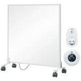 bringer-germany Bringer Infrarotheizung Standgerät - 300 Watt - Energiesparend - Mobile Elektroheizung mit Standfüßen auf Rollen, Thermostat und Fernbedienung - 5 Jahre Garantie, TÜV - Deutsche Qualitätsmarke