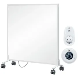 bringer-germany Bringer Infrarotheizung Standgerät - 300 Watt - Energiesparend - Mobile Elektroheizung mit Standfüßen auf Rollen, Thermostat und Fernbedienung - 5 Jahre Garantie, TÜV - Deutsche Qualitätsmarke