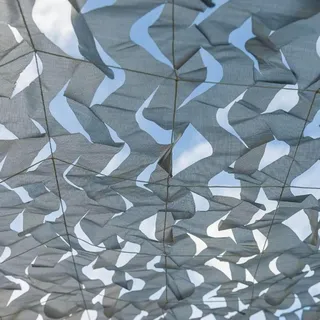 KOOEIN Tarnnetz,militärisches Tarnnetz,sonnenschutznetz,zum Jagen,schießen,terrasse,Garten,atmungsaktives Schatten-tarnnetz,grau,verstärkt,5x5m/16.4x16.4ft