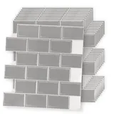QEENTOE Fliesenaufkleber 30.35 x 30.5 cm Selbstklebend Fliesenaufkleber Wandfliesen Selbstklebend für Küche Esszimmer Bad Fliesenfolie Deko-10 stück,Grau