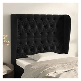 vidaXL Kopfteil mit Ohren Schwarz 103x23x118/128 cm Samt