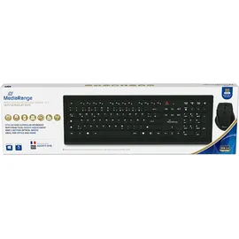 MediaRange Funk-Tastatur und optische 5 Tasten Funk-Maus (FR), schwarz