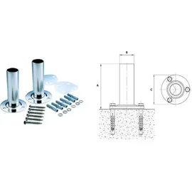 Astralpool Leiterendstücke 1 Paar aus V4A für Holmdurchmesser 43 mm