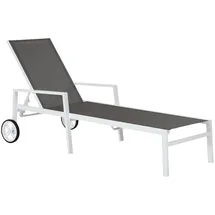 Brafab Leone Gartenliege 198 x 60 x 90 cm Weiß