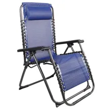 Mojawo Garten Comfort Relaxstuhl Relaxsessel Liegestuhl Garten + Camping klappbar Blau