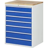 Rau Schubladenschrank Buche-Top und 7 x Schubl.-XL 4x120 3x150mm