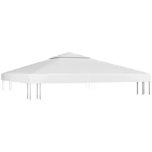 vidaXL Pavillon-Dachplane mit Kaminabzug 310 g/m2 3x3 m Weiß