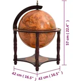 vidaXL Globus-Bar 1 x 1 x 1 cm Braun