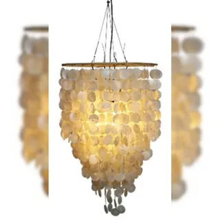 Deckenlampe Muschellampe Kronleuchter 80x50cm Muschel Handmade Flur Wohnzimmer 305152