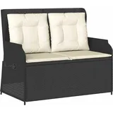 Gartenbank Schwarz Poly-Rattan - Schwarz