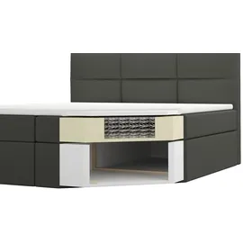 mebloland Boxspringbett EIRIK 120 x 200 mit 2 Bettkästen, Bonell-Matratze und Topper. Farbe: Schwarz - Schwarz