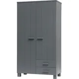 Woood Dennis Garderobenschrank 111 x 55 x 202 cm grau
