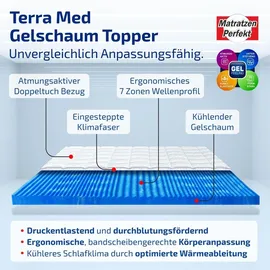 Matratzen Perfekt Gel-Topper 90 x 200 cm Weiß