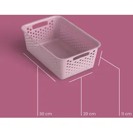 Pro Home Aufbewahrungskorb 5L mit Griffen 30 x 20 x 11 cm rosa