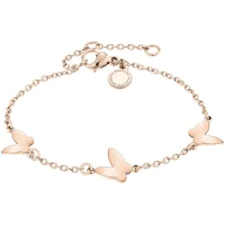 Armband COOL TIME "Schmuck Edelstahl Armkette The Cool Butterfly Schmetterling", rosa (roségoldfarben), Armbänder, Kinder, Edelstahl