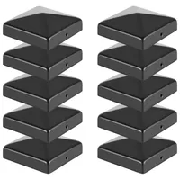 Clanmacy Pfostenkappe 10x Pfostenkappe Pyramide 91X91mm Zaunkappe für Pfosten Schwarz schwarz 9.1 cm