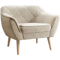 Mirjan24 Sessel, Beige, Textil, Kiefer, 1-Sitzer, Rechteckig, 80x75x74 cm,