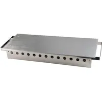 1x Rechaud aus Edelstahl Speisewärmer Wärmeplatte für 3 Teelichter silber 49x18x6.5cm - Silber