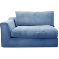 CAVADORE Sofa-Modul "Fiona"mit Armteil links / individuell kombinierbar als Ecksofa, Big Sofa oder Wohnlandschaft / 138 x 90 x 112 / Webstoff hellblau