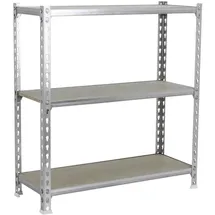 Proregal Schwerlastregal Metall 100x90x40 cm Silber 3 Fachböden