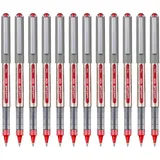 Uni-Ball eye fine UB-157E Tintenroller silber 0,4 mm, Schreibfarbe: rot, 12 St.