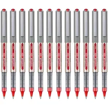 Uni-Ball eye fine UB-157E Tintenroller silber 0,4 mm, Schreibfarbe: rot, 12 St.