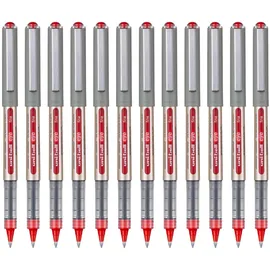 Uni-Ball eye fine UB-157E Tintenroller silber 0,4 mm, Schreibfarbe: rot, 12 St.