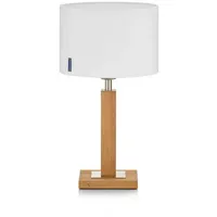 Herzblut Tischleuchte Titos, Holz, weiß, 43 cm hoch, E27