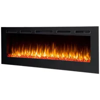 Elektrokamin, Schwarz, Metall, 165x28x62 cm, Fernbedienung, Flammeneffekt separat schaltbar, Überhitzungsschutz, Thermostat, Dimmer, Freizeit, Heizen & Kühlen, Elektrokamine