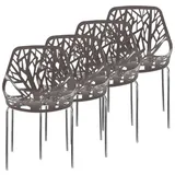 Makika Retro Stuhl Kunststoff grau 4er Set
