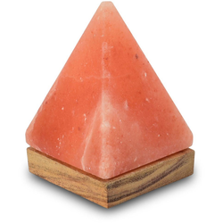 HIMALAYA SALT DREAMS Salzkristall-Tischlampe USB-Pyramide, Handgefertigt aus Salzkristall - jeder Stein ein Unikat, H: ca.11 cm orange