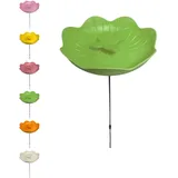 Klocke Dekorationsbedarf Vogeltränke Vogelbad Gartenstecker Ø20cm Schmetterling - 6 Farben zur Wahl (Grün, ⌀ 20 cm)