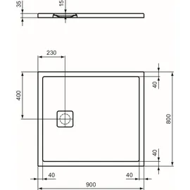 Ideal Standard Ultra Flat Evo Rechteck-Duschwanne, T544401,
