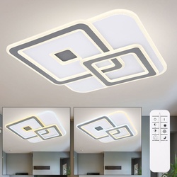 Deckenleuchte Deckenlampe Innenleuchte smart home dimmbar mit Memory Funktion, Nachtlicht, Fernbedienung, Farben fixierbar, 1x LED 1x 50 Watt 2900 lm, LxBxH 50x50x60 cm